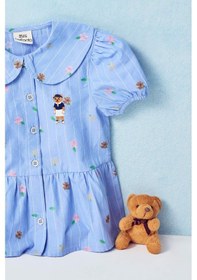Resim Defacto Bebe Yaka Baskılı Kısa Kollu Gömlek Kız Bebek H2988a526smnv135 Lacivert-nv135 