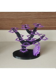 Resim Akçaağaç Dekoratif Kahve Kapsül Standı Ve 2 Adet Bardak Altlığı-çift Taraflı Kullanım-37 Mm Ve 46 Mm Kapsül Uyumlu-mavi Mor 