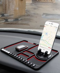 Resim AboutThePerfect Siyah Araç İçi Kaydırmaz Pad ve Telefon Tutucu Organizatör 