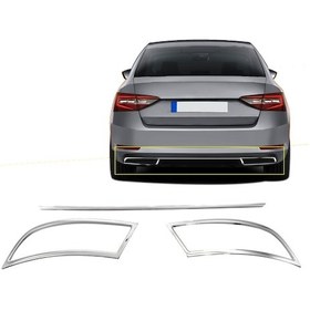 Resim Nova Krom Skoda Superb Krom Egzoz Çıkışı 3 Parça Set 2015-2019 