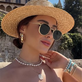 Resim 2025 Yeni Küçük Yuvarlak Çerçeveli Retro Dekorasyonlu Erkek ve Kadın Moda Gözlüğü 