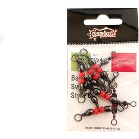 Resim Captain 5129 Üçlü Boncuklu T Fırdöndü 5 Adet Black Nikel 1x3 