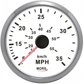 Resim Sürat Göstergesi Beyaz 35mph 12-24v 100mm Pitot Ve Hortum Dahildir 