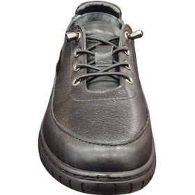 Resim Rovenna İç Dış Hakiki Deri Ortopedik Comfort Taban Lastik Bağcıklı Günlük Kadın Casual Ayakkabı Siyah 