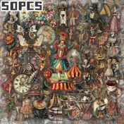 Resim 50 adet Viktorian Dönemi Temalı Şeffaf Etiketler - Scrapbooking, DIY El Sanatları, Su Şişeleri, Bagajlar ve Parti Süslemeleri için Canlı, Detaylı Dökümanlar, Tatiller ve Doğum Günleri için Tekrarlanmayan Zarif Tasarım, Scrapbook Süslemeleri | Viktorian Dönemi Teması | Detaylı Görseller 