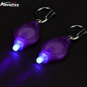 Resim Alonefire F6 UV 365-370 / 395-400nm Ultraviyole Anahtarlık ışık LED El feneri Kilit tutucu Mini Mor Anahtarlık lambası Para Cevheri için Giysi Yiyecek Akrep Floresan madde Dedektörü Evcil Lekeler Kedi tinea Sızıntı Görünmez mürekkep İşaretleyici UV Kontrol Lambası 