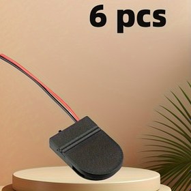 Resim 6 adet CR2032 Pil Tutucu Kılıf ON-OFF Anahtarlı - 3V DIY Saklama Kutusu, Hızlı Bağlantı, Siyah 