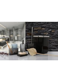 Resim Primanova Biga 5 Parça Banyo Seti Şeffaf Siyah M-Sas05-25 