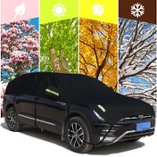 Resim SUV için Tüm Mevsim Oxford Kumaş Araba Örtüsü - Siyah, Hava Koşullarına Dayanıklı, Güneşlik ve Kar Örtüsü Yeşil Detaylarla, Tüm Hava Koşullarına Karşı Koruma, Tüm Mevsim Araba Örtüsü | Şık Araba Örtüsü | Dayanıklı Araba Örtüsü, Araba Örtüsü 