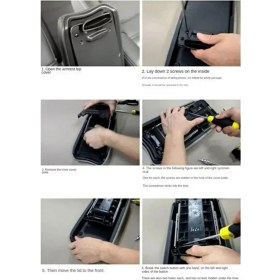 Resim Steellaar Konsol Kol Dayama Paneli Kapağı Koruyucu Kaplama Siyah+Kırmızı Tel (Yurt Dışından) 