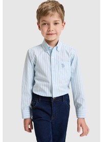 Resim U.s. Polo Assn. Erkek Çocuk Mavi Gömlek Desenli 50324772-vr036 