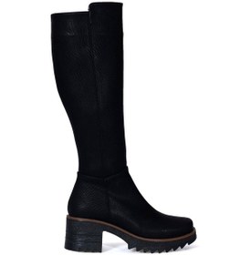 Resim Siyah Kapital Topuklu Kadın Çizme Siyah 