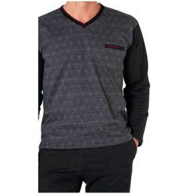 Resim Pierre Cardin 6110 Erkek Siyah Kuzun Kollu V Yaka Pijama Takımı-siyah-s Çok Renkli 