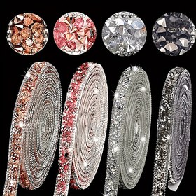 Resim Ducrystal Kendinden Yapışkanlı Reçine Taş Süslemesi Glitter Yapay Kristal Taş Şeridi DIY Ayakkabılar, Çantalar, Elbiseler Dekorasyonu Için 