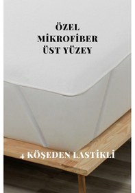 Resim Sıvı Geçirmez Alez Mikro 4 Köşe Lastikli Yatak Koruyucu Beyaz Tek Kişilik 