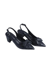 Resim Poletto Hakiki Deri Sıyah Ayakkabı Stiletto 9841 100 V2-2424 Siyah 