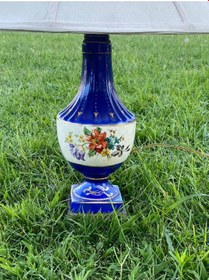 Resim Çiçek Motifli Porselen Abajur 57 CM 