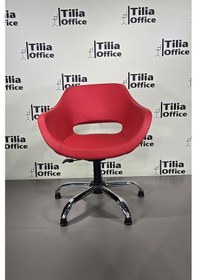 Resim Monaco Çalışma Kesim Kuaför Koltuğu Yonca Sabit Krom Ayak Kırmızı 