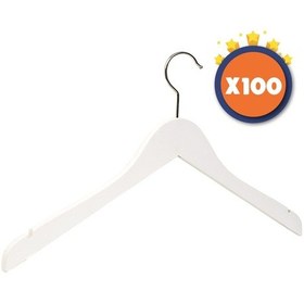 Resim Nyn Ahşap Askı Şık Elbise Gömlek Askısı Beyaz Renk 100 Adet Beyaz 