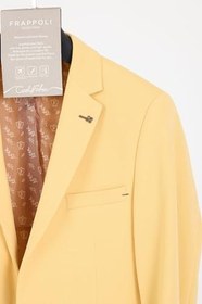 Resim Bortolo Erkek Saks Örme Esneyen Likralı Mono Yaka Slim Fit Spor Blazer Ceket 