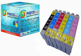 Resim Photo Print® Stylus Photo PX820FWD T0801-T0802-T0803-T0804-T0805-T0806 6 Renk Muadil Kartuş Seti 500 sayfa 