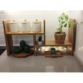 Resim Calipso Ayarlanabilir Tezgah Üstü Düzenleyici Raf Baharatlık Mutfak Rafı Ceviz Ceviz 