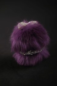 Resim TASARIM ARABAM ATİKE ELİF AKIN Mor Tüy Gümüş Kordon Torpido Sallanan Kafa 