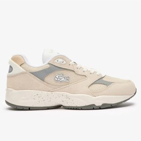 Resim Lacoste Sport Storm 96 Lo Vintage Leather Mens Sneaker Hakiki Deri Erkek Günlük Spor Ayakkabı Krem Krem 