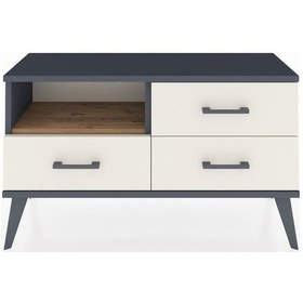 Resim Arges Şifonyer Tek Raflı 3 Çekmeceli 88x30x48 Antrasit-çam/aytaşı Çam/aytaşı 
