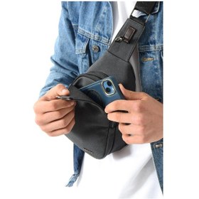 Resim Erkek Bady Bag Göğüs Çantası Kanvas Kumaş Sırt Çantası 27 17 Cm Günlük Omuz Çantası Krem 
