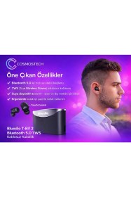 Resim Cosmostech Bluedio T-Elf 2 Bluetooth 5.0 Tws Kablosuz Kulaklık – Suya Dayanıklı Spor Kulaklık 