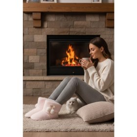 Resim Lela Yumuşak Dokulu Peluş Ponponlu Panduf Bayan Panduf 6722003 