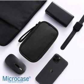 Resim Microcase Taşınabilir Su Geçirmez Çift Katman Fermuarlı 8 Bölmeli Hard Disk Seyahat Çantası Organizer Al4210 
