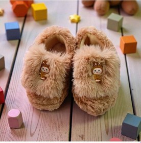 Resim Bebek Çocuk Panduf Açık Kahverengi 