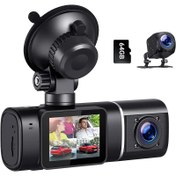 Resim 1080P 3 Kanallı Araç İçi Kamera, Gece Görüşü, G-Sensör, 64GB SD Kart 