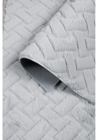 Resim Desenli Tavşan Tüyü Yumuşak 2 Li Banyo Paspası Kaymaz Tabanlı Klozet Takımı Gri Gri 