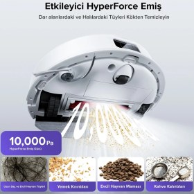 Resim Roborock 10000 Pa Yüksek Emiş Güçlü Titreşimli Paspaslı 180 Dakika Çalışan Lazer Haritalamalı Şarjlı Zemin Temizleme ve Silme Yapan Akıllı Robot Süpürge 