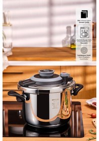 Resim Emsan Vera Düdüklü Tencere 6 Litre Siyah Gümüş - Siyah 