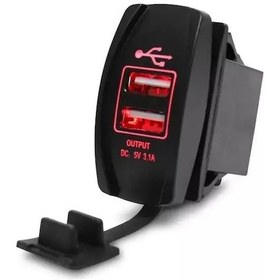 Resim Oto Usb Şarj Söketi Marin Tip 2Li Usb 12-24V - 5V/3.1A Mavi 