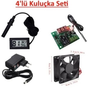 Saatbasikargo Termostat+Nem Ölçer Higrometre,Kuluçka Seti, Kuluçka Makinesi