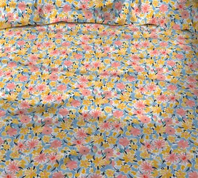 Resim Evmila Minik Çiçekler Desenli Nevresim Takımı - 220x240 Cm Nevresim + 50x70 Yastık kılıfı + 180x200 Cm Çarşaf 