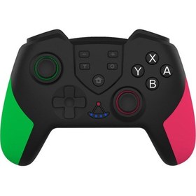 Resim Mufunye Çift Motorlu Titreşim Fonksiyonlu Kablosuz Bt Gamepad Jiroskop Fonksiyonu Switch/switch Lite Host Yeşil Ve Pembe İle Uyumlu 