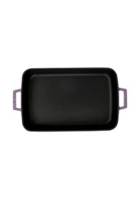 Resim Lava Döküm Dikdörtgen Rosto ve Fırın Tepsisi Çift Kulplu 26x40cm - Mor 