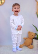 Resim Mini Ropa Erkek Bebek Çocuk Pijama Takımı 0 - 6 Yaş Mavi Yıldızlı 