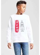Resim One Punch Man Baskılı Unisex Çocuk Beyaz Sweatshirt (534754540) Beyaz 