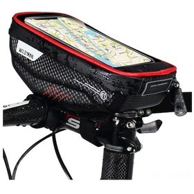 Resim Bisiklet Telefon Çantası - Dokunmatik Ekranlı, Su Geçirmez, 1l Depolama, Şarj Ve Müzik İçin Delikli Kırmızı Kırmızı 