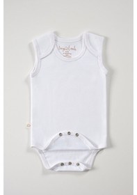 Resim Tinylamb Bebek Atleti Beyaz Renk Bebek Bodysuit Kolsuz Set - 5 Parça 
