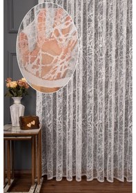 Resim Cam Kırığı Desen Örme Tül Perde 1207 