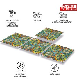 Resim Tink Kendinden Yapışkanlı Talavera Desenli Pvc Karo 30 x 30 cm (33 Adet) 3 M² 