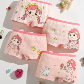 Resim 4 Adet Yumuşak Kız Çocuk İç Çamaşırı - Karakter Baskılı 